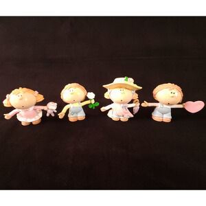 Vintage Bumpkins Lot 4 Girl & Boy 2.5" Toy Figure Fabrizio George Good 1985 PVC